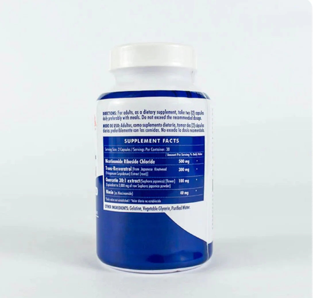 Rejuvenece en semanas con NAD + Resveratrol