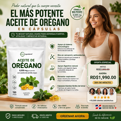 Aceite de orégano 180 capsulas